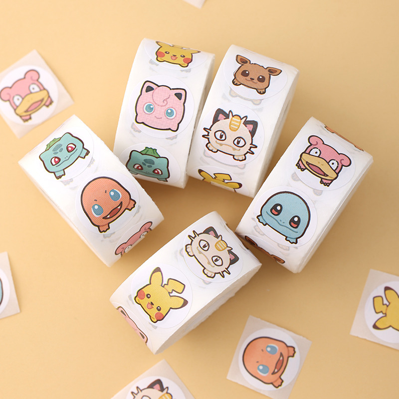 Laptop Accessories Kids - Rouleau d'autocollants Pokemon de dessin animé,