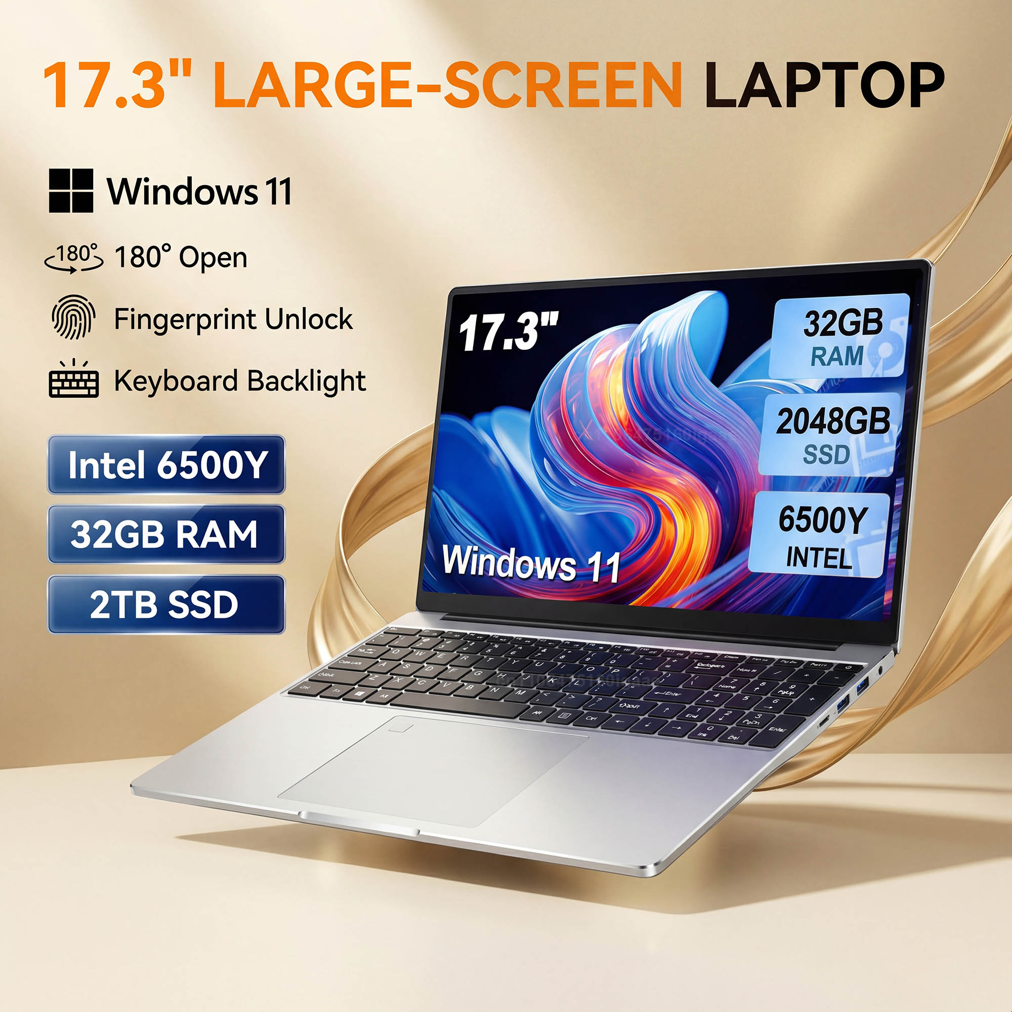 Laptop Extra Accessories - Ordinateur portable à grand écran 17,3