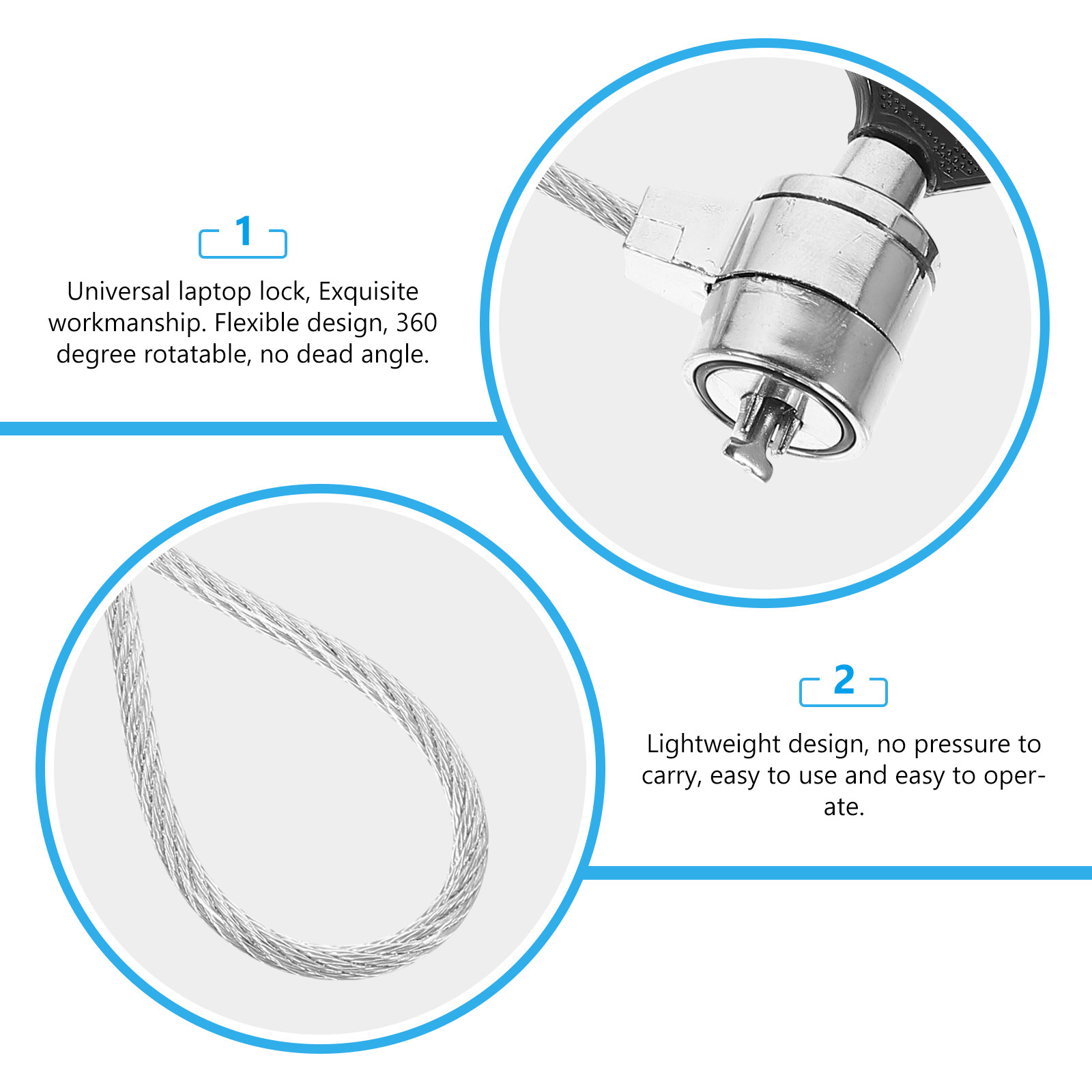 2 ensembles de câbles de sécur - Laptop Lock Cable avis et prix